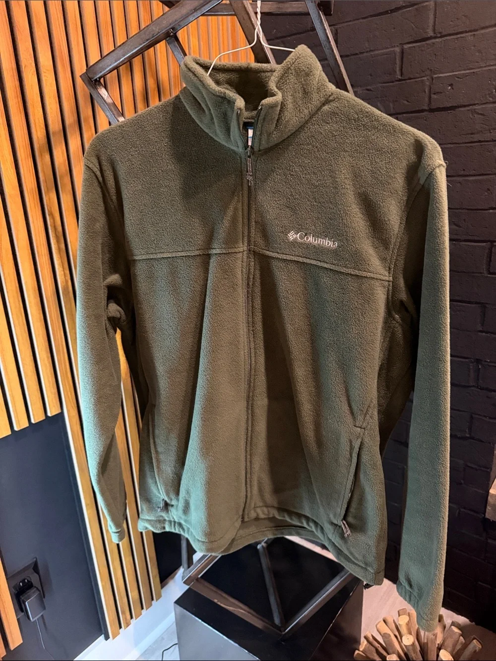 Columbia Olive Green Full-Zip Fleece Jacket